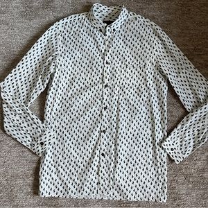 Zara Man Cactus Button Down Shirt Slim Fit Size Medium